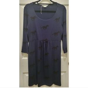 Boden Jersey Horse Print Dress - Long 12L